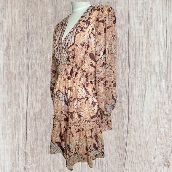 NWT OPT Degage Floral Boho Long Sleeve Dress Medium - Picture 15 of 15